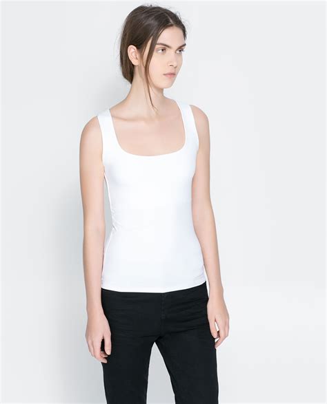 white tank top zara